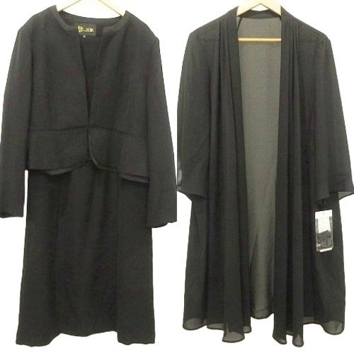 東京ソワール セレモニースーツ 3P セットアップ ワンピース ジャケット アウター ブラックフォー...