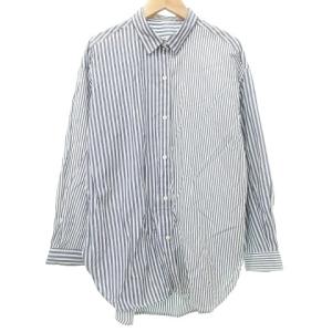 グローバルワーク GLOBAL WORK マルチ ストライプ シャツ ブラウス Mサイズ ブルー ■GY99 レディース