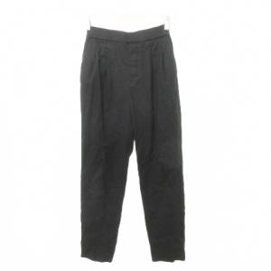 グローバルワーク GLOBAL WORK スラックス パンツ 無地 ウエストゴム 薄手 XSサイズ 黒 ブラック ■GY99 レディース