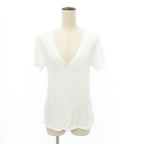セオリー Theory Vネック 半袖 コットン Tシャツ Sサイズ 白 ホワイト ■TC レディー...