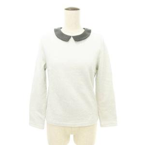 ロペ ROPE フェイクレザー襟 ラメトップス 長袖 グレー ■TC レディース