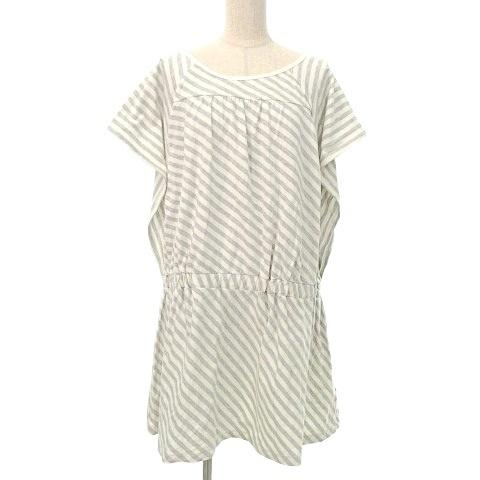 エドウィン EDWIN 美品 マタニティ ボーダー ドルマン チュニック 半袖 M〜L グレー /M...