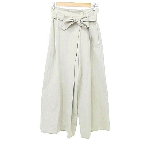 ハイスタンダード HIGH STANDARD ワイドパンツ リボンベルト US4 Sサイズ ライトグ...