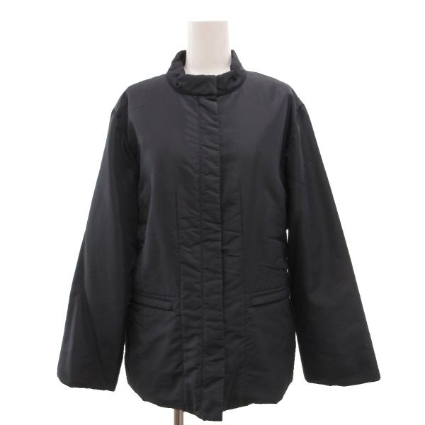 シンプルライフ SIMPLE LIFE ジャケット 中わた 無地 立ち襟 長袖 ジップアップ L 黒...