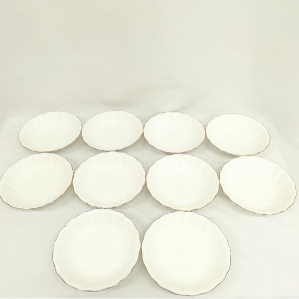ナルミ Bone China 食器 皿 プレート  金ライン ボーンチャイナ ホワイト 10枚セット...