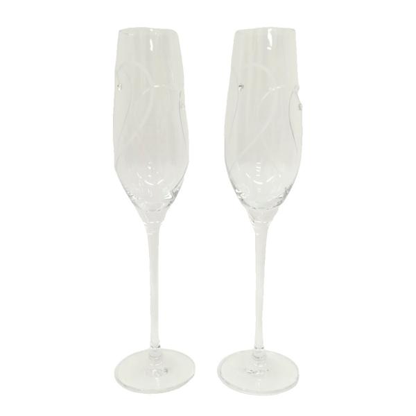 ウェッジウッド WEDGWOOD プロミシス トゥー ハーツ シャンパン グラス ペア 2客 美品 ...