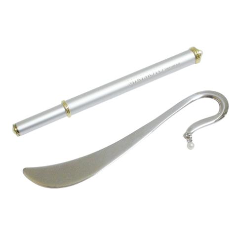 ミキモト MIKIMOTO 美品 2点セット ボールペン ブックマーク しおり パール付き 真珠 文...