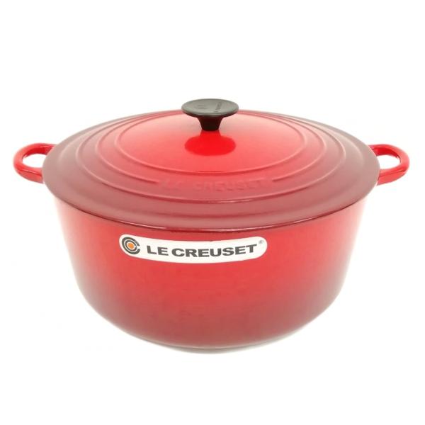 LE CREUSET ル クルーゼ ココット ロンド 30cm 両手鍋 ホーロー鍋 レッド系
