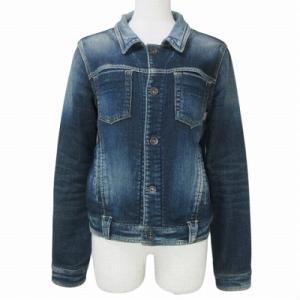 ヤヌーク YANUK デニットジャケット スゥェットデニム 裏毛 S 紺 ネイビー X レディース