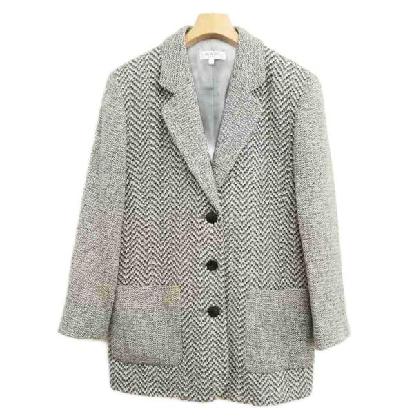 MIKALADY piare ツイード ジャケット テーラード ブレザー 9 グレー系 レディース