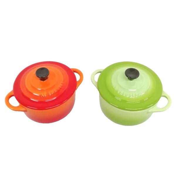 LE CREUSET ル・クルーゼ ミニココット 2個セット オレンジ グリーン