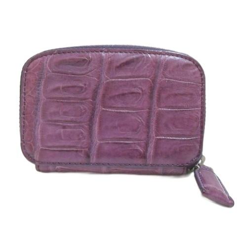MODA SRIRACHA クロココインケース財布 小銭入れ ラウンドファスナー 紫 パープル /X