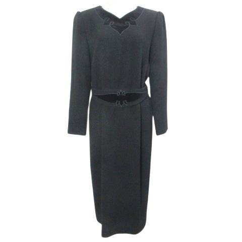 渡辺雪三郎 ユキサブロウワタナベ SOCIETE フォーマル ワンピース ロング 長袖 ベルト2本付...