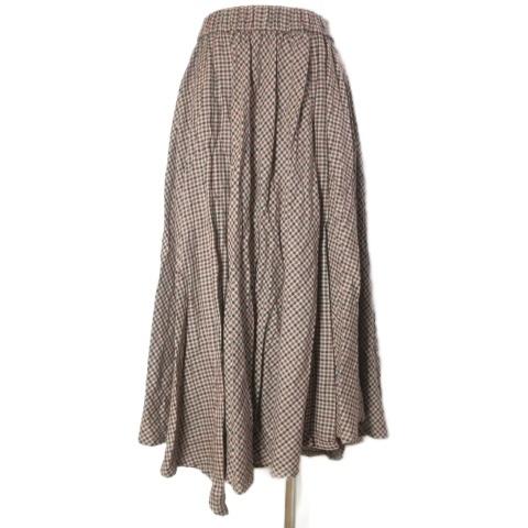 ジーナシス JEANASIS 美品 ロングスカート JS050200MC アシンメトリー フレア チ...