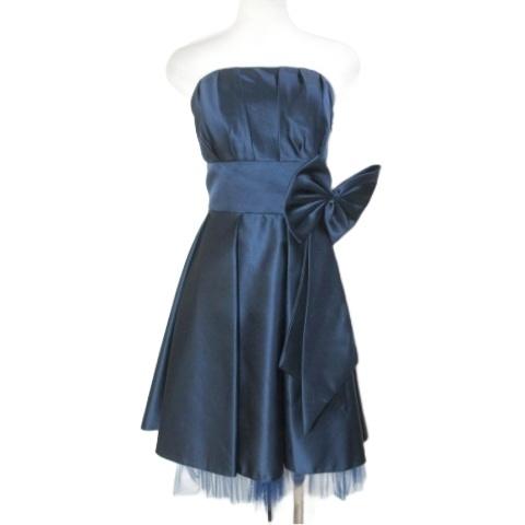 DRESS ROOM AMI ドレスルームアミ ベアトップ ドレス ワンピース ひざ丈 チュール リ...