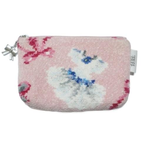 フェイラー FEILER ミニポーチ バレリーヌ シェニール織 ピンク /X レディース