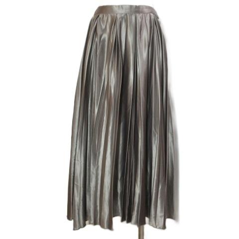 スピック&amp;スパン DESIGN By S&amp;S TEAM 18SS サテンスカート ロング プリーツ ...