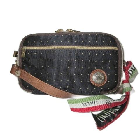 オロビアンコ OROBIANCO ミニショルダーバッグ メイクポシェット 鞄 ドット 水玉 ブラック...