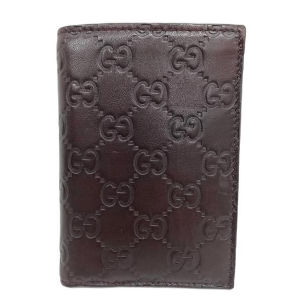 グッチ GUCCI 146227 グッチシマ ウォレット 2つ折り 財布 レザー 茶 ブラウン メン...