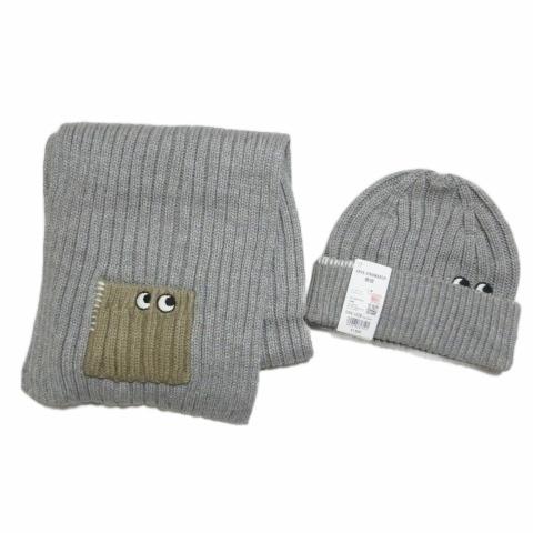 未使用品 ユニクロ UNIQLO アニヤハインドマーチ タグ付き 23AW ヒートテック ニットマフ...