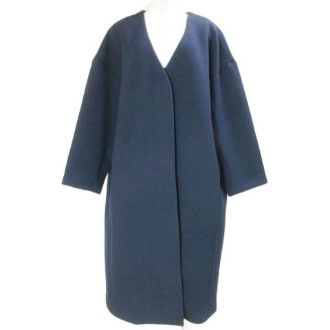 スウィートマミー SWEETMAMMY ロングコート マタニティウェア ノーカラー ポンチ素材 フリ...