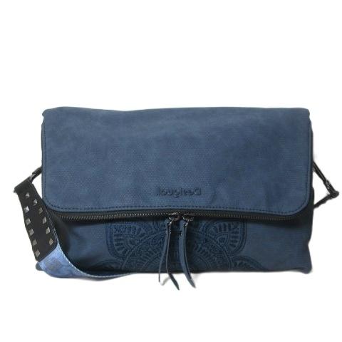 デシグアル Desigual 21AW カービングレザー調クロスボディバッグ ショルダーバッグ 刺?...