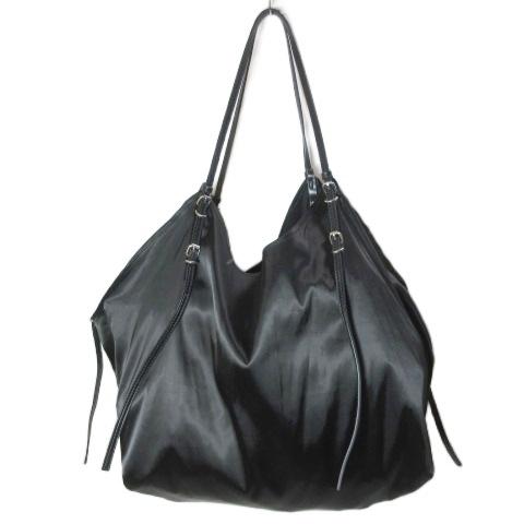 ザラ ZARA サテンエフェクトトートバッグ 肩掛け 鞄 A4収納 黒 ブラック /X レディース