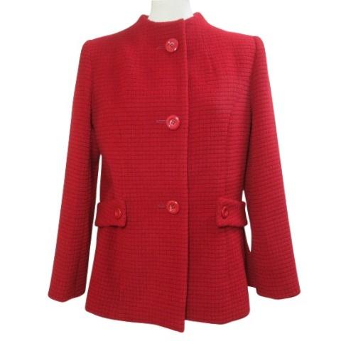 SL COLLECTION 美品 コート アンゴラウール ミドル丈 日本製 9 M相当 赤 レッド ...