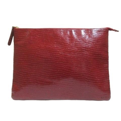 ポールスミス PAUL SMITH クラッチバッグ セカンドバッグ レザー 型押し 鞄 赤 レッド ...