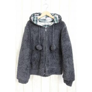 ジャンパー ブルゾン リバーシブル ボア チェック柄 フード 長袖 /TY26 秋冬 レディース【中古】【ベクトル 古着】