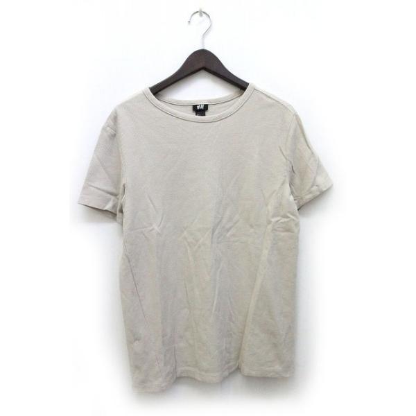 エイチ&amp;エム H&amp;M Tシャツ カットソー ボートネック 半袖 グレーベージュ /Z メンズ