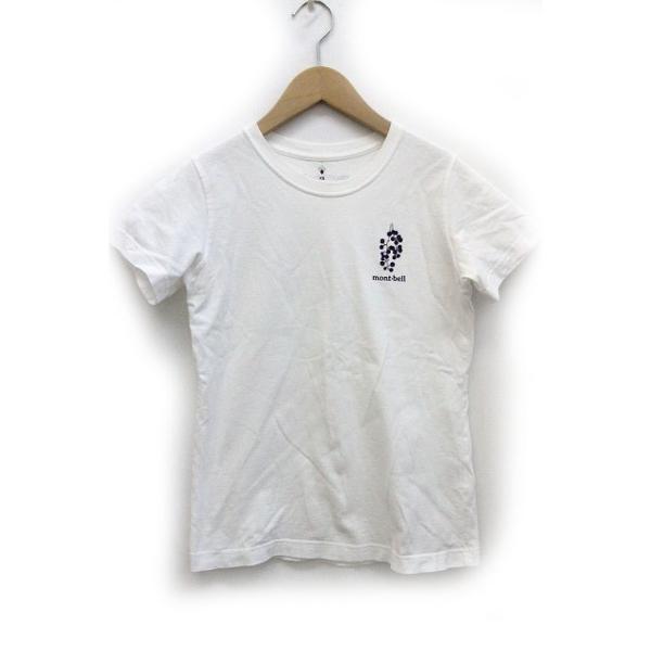 モンベル Montbell Tシャツ カットソー バックプリント 半袖 XS 白 ホワイト /Z メ...