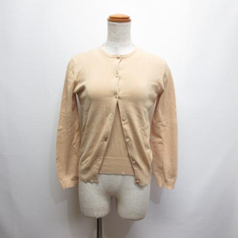 クイーンズコート QUEENS COURT アンサンブル ニット 2 ベージュ 長袖カーディガン 半...