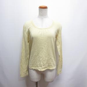 ヒロココシノ HIROKO KOSHINO 長袖 コットン ニット カットソー 薄手 38 黄 イエロー レディース