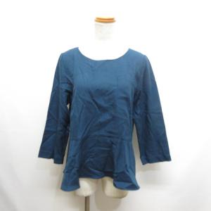 グローブ grove 長袖 ペプラム カットソー L ターコイズブルー レディース