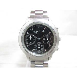 アニエスベー agnes b. V654-6100 腕時計 クロノグラフ アナログ クォーツ 黒文字...