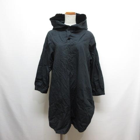 アメリカーナ AMERICANA コットン パーカー ワンピース M 黒 ブラック 長袖 ポケット有...