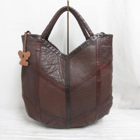 イビサ IBIZA 本革 レザー トート バッグ 茶 ブラウン 裏地付き レディース