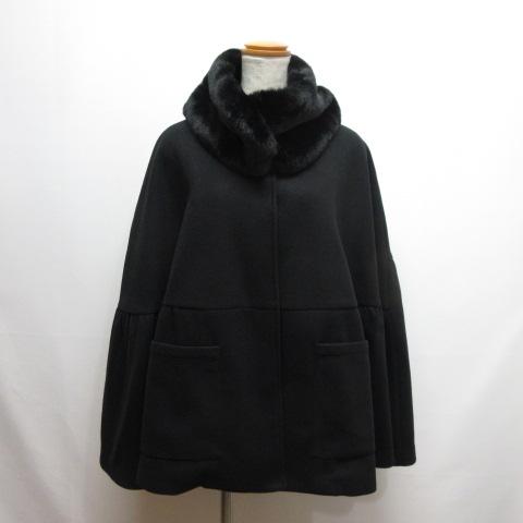 未使用品 レディ Rady ファーティペット付き ポンチョ ケープ S 黒 ブラック FP0288C...