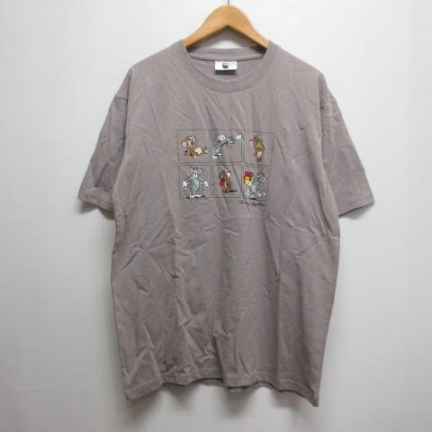 未使用品 トムとジェリー TOM AND JERRY 半袖 Tシャツ LL ブラウングレー 美濃屋株...