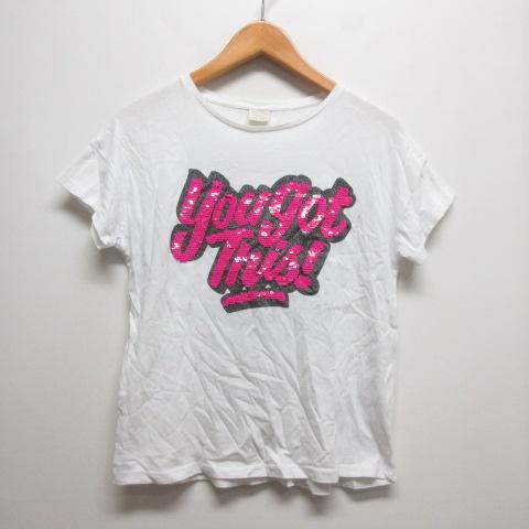 ザラ ZARA Girls 半袖 Tシャツ リバーシブルスパンコール 11/12 152cm 白 ホ...