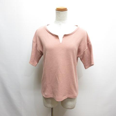 アズールバイマウジー AZUL by moussy 美品 半袖 ワッフル キーネック カットソー T...