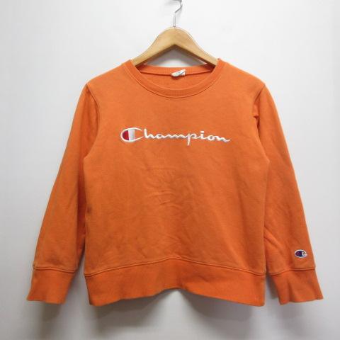 チャンピオン CHAMPION 子供服 スウェット シャツ トレーナー 150 オレンジ ロゴ刺繍 ...