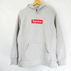 中古 シュプリーム SUPREME ★AA☆ 16AW Box Logo Hooded Sweatshirt  ボックス ロゴ プルオーバー フーディー パーカー グレー M メンズ