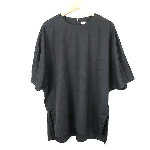 ミロック Milok ウール混 スモックシャツ 半袖 黒 ブラック 46 メンズ