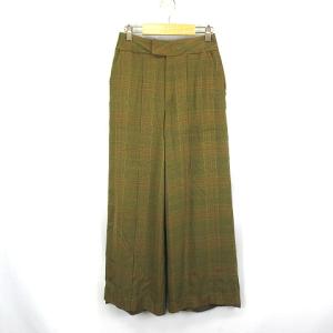 ミュラー オブ ヨシオクボ muller of yoshiokubo casa tuck wide pants グレンチェック タック ワイド パンツ 黄土色系 38 レディース｜vectorpremium