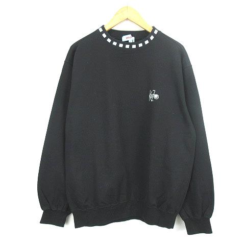 ケンゾー KENZO GOLF ロゴ刺繍 長袖 カットソー ゴルフウェア  黒 ブラック 4 メンズ