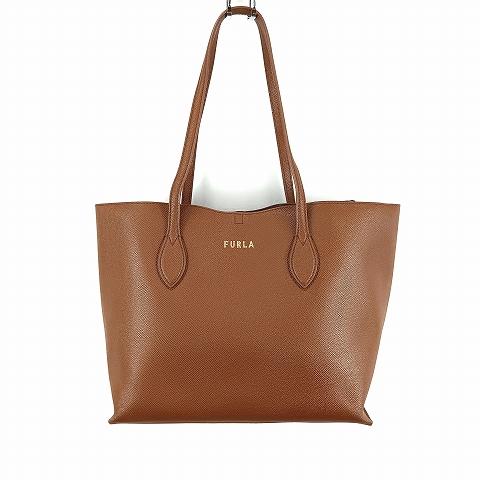 フルラ FURLA レザー トートバッグ 茶 ブラウン系 鞄 かばん ☆AA★ レディース