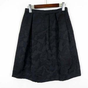 49アベニュー ジュンコシマダ 49AV. junko shimada スカート フレアスカート 総柄 タックプリーツ ひざ丈 M 38 黒 ブラック