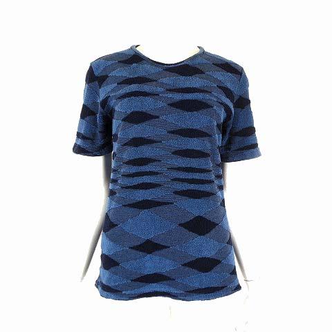 ミッソーニ MISSONI イタリア製 Tシャツ カットソー 半袖 ストレッチ パイル 総柄 L 4...